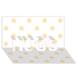 Polka Dots - Peach Orange on White HUGS 3D Greeting Card (8x4)