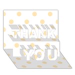 Polka Dots - Peach Orange on White THANK YOU 3D Greeting Card (7x5)