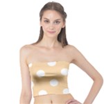 Polka Dots - White on Sunset Orange Tube Top