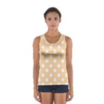 Polka Dots - White on Sunset Orange Women s Sport Tank Top