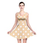 Polka Dots - White on Sunset Orange Reversible Skater Dress