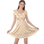 Polka Dots - White on Sunset Orange Cap Sleeve Dress
