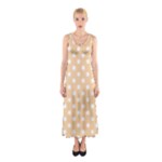 Polka Dots - White on Sunset Orange Full Print Maxi Dress