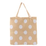Polka Dots - White on Sunset Orange Grocery Tote Bag