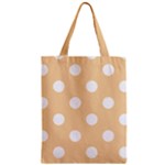 Polka Dots - White on Sunset Orange Zipper Classic Tote Bag