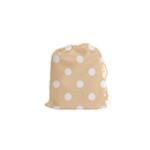 Polka Dots - White on Sunset Orange Drawstring Pouch (XS)
