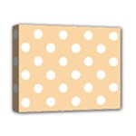 Polka Dots - White on Sunset Orange Deluxe Canvas 14  x 11  (Stretched)