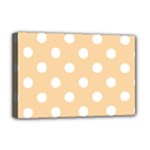 Polka Dots - White on Sunset Orange Deluxe Canvas 18  x 12  (Stretched)