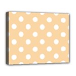 Polka Dots - White on Sunset Orange Deluxe Canvas 20  x 16  (Stretched)