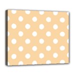 Polka Dots - White on Sunset Orange Deluxe Canvas 24  x 20  (Stretched)