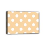 Polka Dots - White on Sunset Orange Mini Canvas 6  x 4  (Stretched)