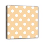 Polka Dots - White on Sunset Orange Mini Canvas 6  x 6  (Stretched)