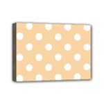Polka Dots - White on Sunset Orange Mini Canvas 7  x 5  (Stretched)