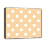 Polka Dots - White on Sunset Orange Canvas 10  x 8  (Stretched)