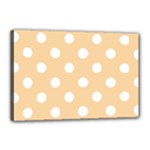 Polka Dots - White on Sunset Orange Canvas 18  x 12  (Stretched)