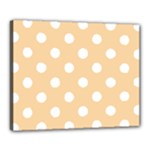 Polka Dots - White on Sunset Orange Canvas 20  x 16  (Stretched)