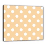 Polka Dots - White on Sunset Orange Canvas 24  x 20  (Stretched)