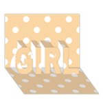 Polka Dots - White on Sunset Orange GIRL 3D Greeting Card (7x5)