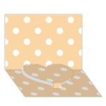 Polka Dots - White on Sunset Orange Heart Bottom 3D Greeting Card (7x5)