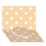 Polka Dots - White on Sunset Orange Circle Bottom 3D Greeting Card (7x5)