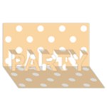 Polka Dots - White on Sunset Orange PARTY 3D Greeting Card (8x4)