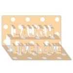 Polka Dots - White on Sunset Orange Laugh Live Love 3D Greeting Card (8x4)