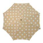 Polka Dots - White on Sunset Orange Golf Umbrella