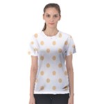 Polka Dots - Sunset Orange on White Women s Sport Mesh Tee