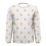 Polka Dots - Sunset Orange on White Men s Long Sleeve T-shirt
