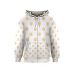 Polka Dots - Sunset Orange on White Kid s Zipper Hoodie