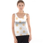 Polka Dots - Sunset Orange on White Tank Top