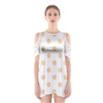 Polka Dots - Sunset Orange on White Women s Cutout Shoulder Dress
