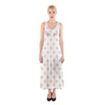 Polka Dots - Sunset Orange on White Full Print Maxi Dress
