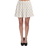Polka Dots - Sunset Orange on White Skater Skirt