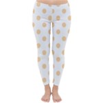 Polka Dots - Sunset Orange on White Winter Leggings