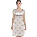 Polka Dots - Sunset Orange on White Cap Sleeve Nightdress
