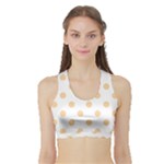 Polka Dots - Sunset Orange on White Women s Sports Bra with Border