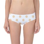 Polka Dots - Sunset Orange on White Classic Bikini Bottoms