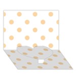 Polka Dots - Sunset Orange on White Heart Bottom 3D Greeting Card (7x5)