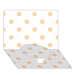 Polka Dots - Sunset Orange on White Circle Bottom 3D Greeting Card (7x5)