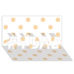 Polka Dots - Sunset Orange on White #1 DAD 3D Greeting Card (8x4)