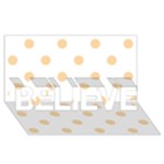 Polka Dots - Sunset Orange on White BELIEVE 3D Greeting Card (8x4)