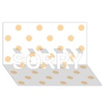 Polka Dots - Sunset Orange on White SORRY 3D Greeting Card (8x4)