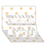 Polka Dots - Sunset Orange on White THANK YOU 3D Greeting Card (7x5)