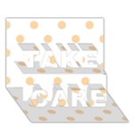 Polka Dots - Sunset Orange on White TAKE CARE 3D Greeting Card (7x5)