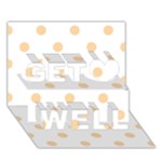 Polka Dots - Sunset Orange on White Get Well 3D Greeting Card (7x5)