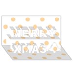 Polka Dots - Sunset Orange on White Merry Xmas 3D Greeting Card (8x4)