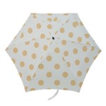 Polka Dots - Sunset Orange on White Mini Umbrella