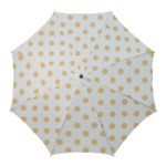 Polka Dots - Sunset Orange on White Golf Umbrella