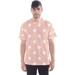 Polka Dots - White on Apricot Orange Men s Sport Mesh Tee